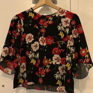 Aritzia Wilfred Top with Bright Floral Pattern (Size S)